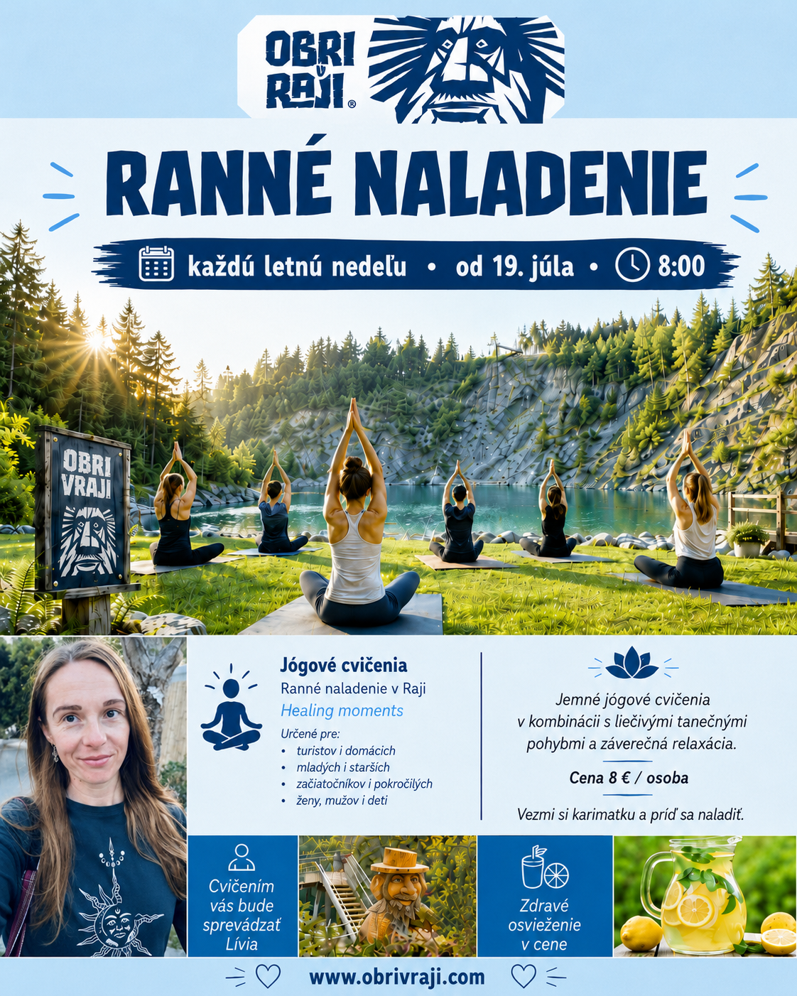 Cvičenie jógy v Raji – Ranné naladenie každú letnú nedeľu 2026